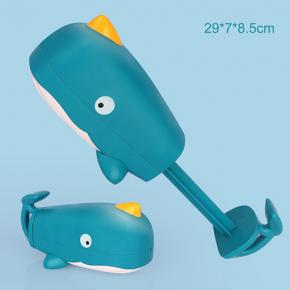 Hand Pull Water Gun Whale Bath Toys for Toddlers Bathtub Water Toys